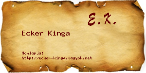 Ecker Kinga névjegykártya
